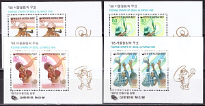 Корея, 1987, Олимпиада 1988, Сеул, 4 блока Корея, 1987, Олимпиада 1988, Сеул, 4 блока